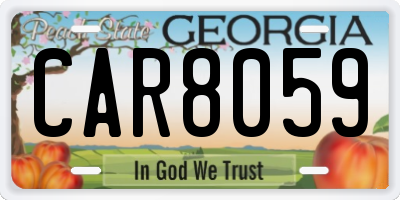 GA license plate CAR8059