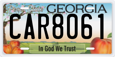 GA license plate CAR8061