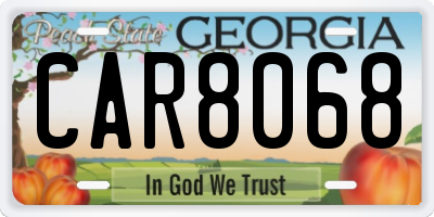 GA license plate CAR8068