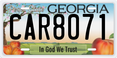 GA license plate CAR8071