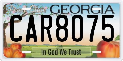 GA license plate CAR8075