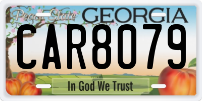 GA license plate CAR8079