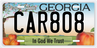 GA license plate CAR808