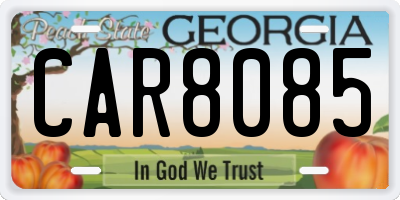 GA license plate CAR8085