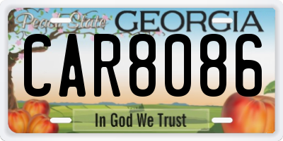 GA license plate CAR8086