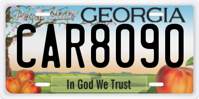 GA license plate CAR8090