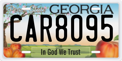 GA license plate CAR8095