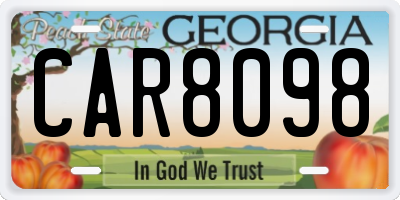 GA license plate CAR8098