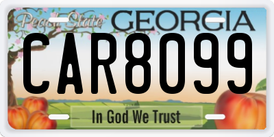 GA license plate CAR8099