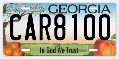 GA license plate CAR8100