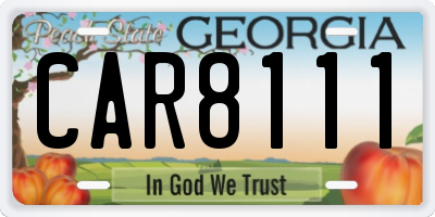 GA license plate CAR8111