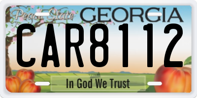 GA license plate CAR8112