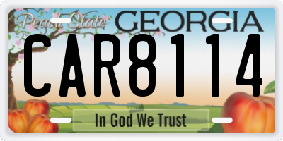 GA license plate CAR8114