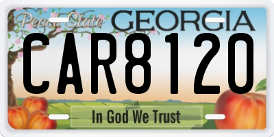 GA license plate CAR8120