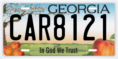 GA license plate CAR8121