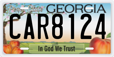 GA license plate CAR8124