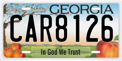 GA license plate CAR8126