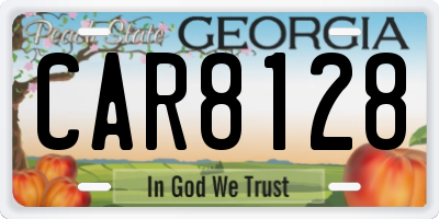 GA license plate CAR8128