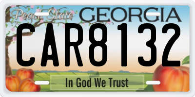 GA license plate CAR8132