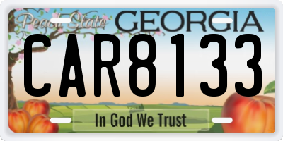 GA license plate CAR8133