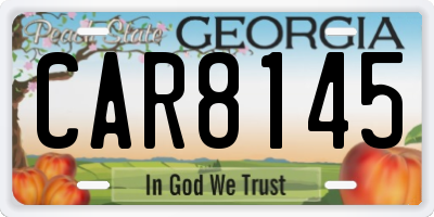 GA license plate CAR8145