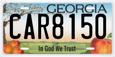 GA license plate CAR8150