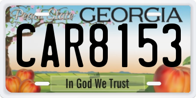 GA license plate CAR8153