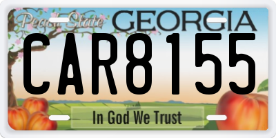 GA license plate CAR8155