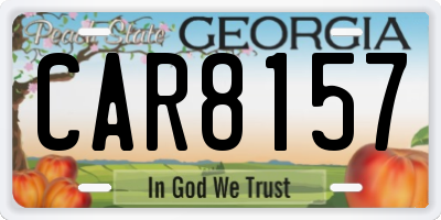 GA license plate CAR8157