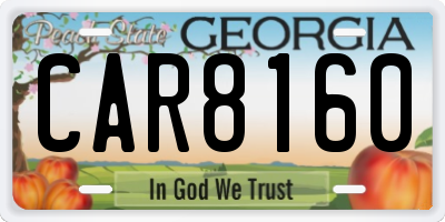 GA license plate CAR8160