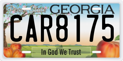 GA license plate CAR8175