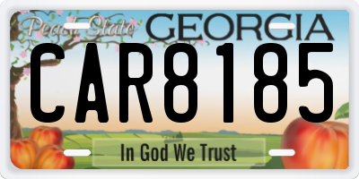 GA license plate CAR8185