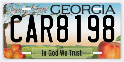 GA license plate CAR8198