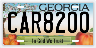 GA license plate CAR8200