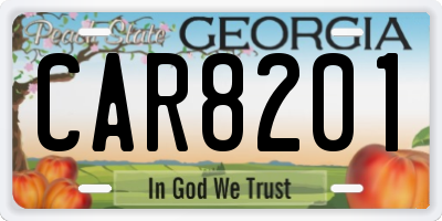 GA license plate CAR8201