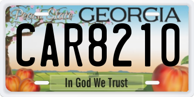 GA license plate CAR8210