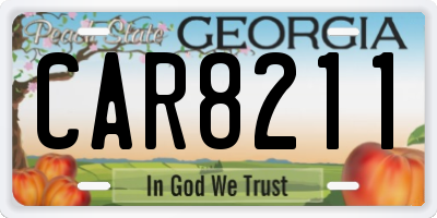 GA license plate CAR8211