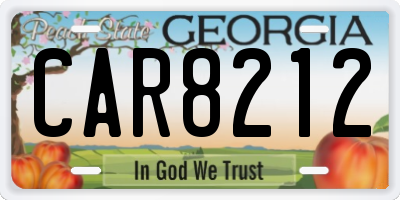 GA license plate CAR8212