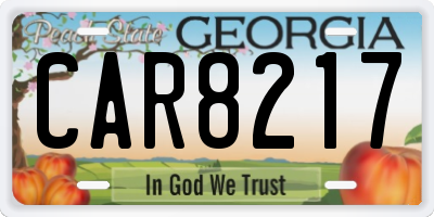 GA license plate CAR8217