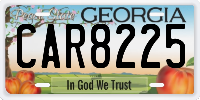 GA license plate CAR8225