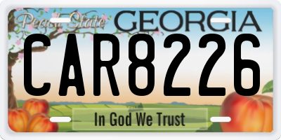 GA license plate CAR8226