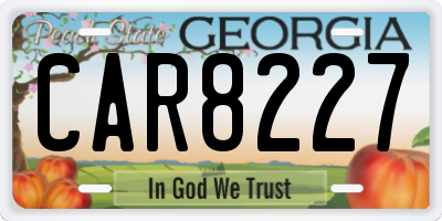 GA license plate CAR8227