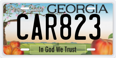 GA license plate CAR823