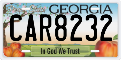 GA license plate CAR8232