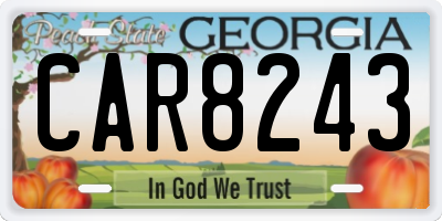 GA license plate CAR8243