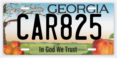 GA license plate CAR825