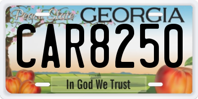 GA license plate CAR8250