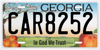 GA license plate CAR8252