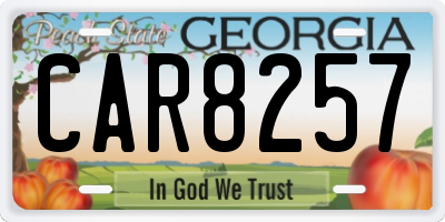 GA license plate CAR8257