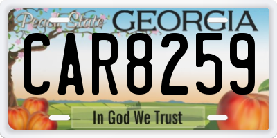 GA license plate CAR8259